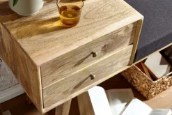 Sitzbank 120 x 65 cm Braun/ Schwarz