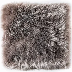Sitzkissen Schaffell 34 x 34 cm taupe