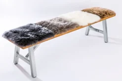 Sitzkissen Schaffell 34 x 34 cm weiß