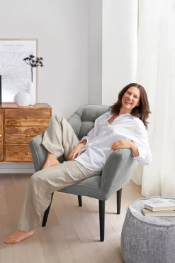 QUARTIER Sitzsack-Hocker KAYLA 41 x 60 cm hellgrau