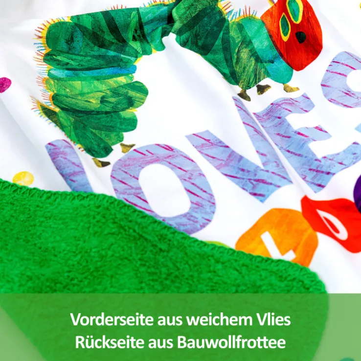 Smithy by Dagmar Nelk Smithy Kinderdecke RAUPE NIMMERSATT 75 x 90 cm weiß/mehrfarbig