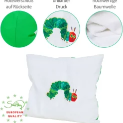 Smithy by Dagmar Nelk Smithy Kissenhülle RAUPE NIMMERSATT 40 x 40 cm weiß