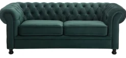 QUARTIER Sofa 3-Sitzer LONDON Stoffbezug dunkelgrün