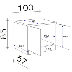 QUARTIER Spülenunterschrank WITO 100 cm weiß
