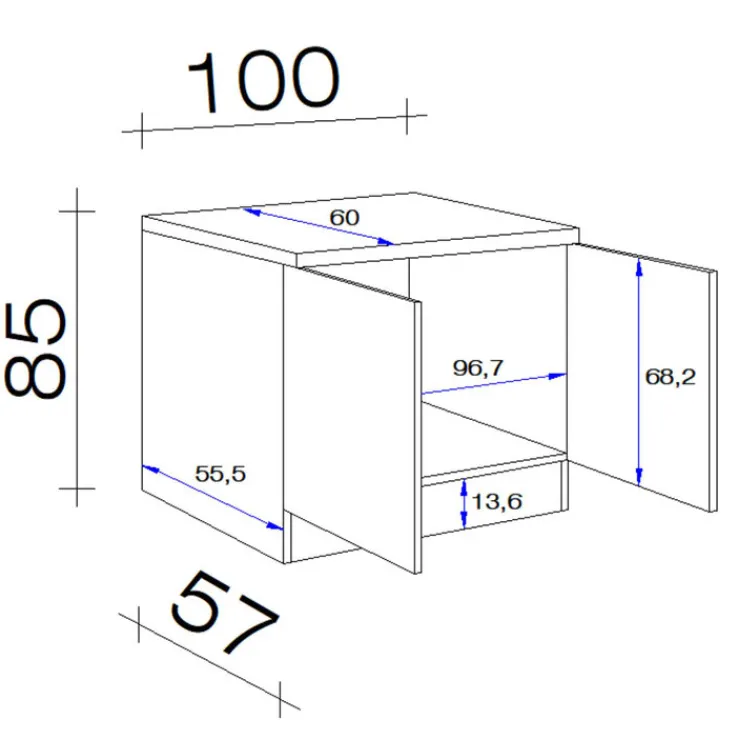 QUARTIER Spülenunterschrank Avila Weiß/Braun