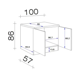 QUARTIER Spülenunterschrank MEGGIE 100 x 85 x 57 cm weiß