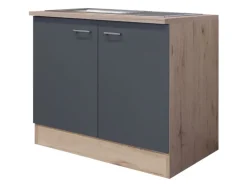 QUARTIER Spülenunterschrank RALPH San Remo Eiche /grau