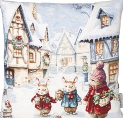 SPRÜGEL Kissenhülle CHRISTMAS MOUSE TOWN 45x45 cm Mehrfarbig