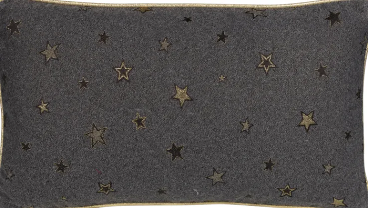 SPRÜGEL Kissenhülle HOMEY STAR 30x50 cm Grau,Goldfarbig