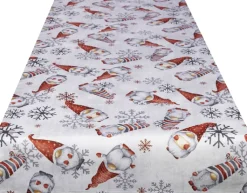 SPRÜGEL Tischband GNOMOS SNOWFLAKE 50 x 150 cm rot/grau
