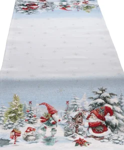 SPRÜGEL Tischband WINTER DWARF 45x140 cm Blau,Mehrfarbig