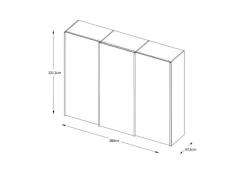 STAUD Kleiderschrank SINFONIE PLUS VIII 280 cm Alpinweiß/ Alpinweißglas/ Spiegel mittig