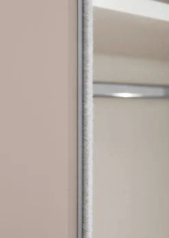 STAUD Kleiderschrank SINFONIE PLUS VIII 280 cm Alpinweiß/ Alpinweißglas/ Spiegel mittig