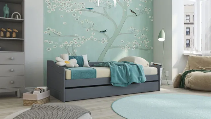 Stauraum-/Funktionsbett DAN 90 x 200 cm grau