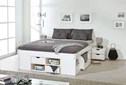 Stauraum-/Funktionsbett Lauro 160 x 200 cm weiß