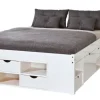 Stauraum-/Funktionsbett LAURO 140 x 190 cm weiß
