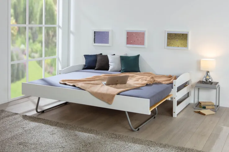 Stauraum-/Funktionsbett SÖREN 90 x 200 cm weiß