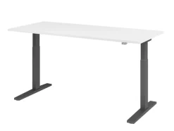 Stehtisch 180 x 80 cm Weiß/ Graphit