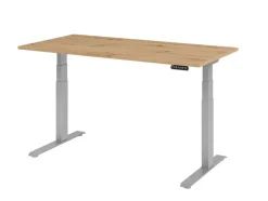 Stehtisch 160 x 129 x 80 cm Asteiche/ Silber