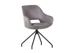 QUARTIER Stuhl MIKE hellgrau/schwarz ZickZackNaht