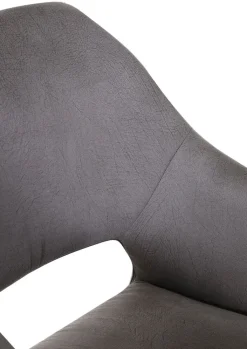 QUARTIER Stuhl MIKE hellgrau/schwarz ZickZackNaht