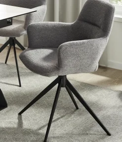 CASAVANTI Stuhl mit Armlehnen DENVER hellgrau/schwarz