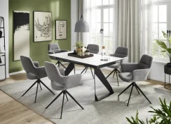 CASAVANTI Stuhl mit Armlehnen DENVER hellgrau/schwarz