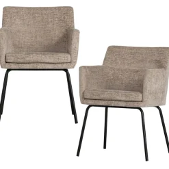 Stuhl mit Armlehnen KAM 2er Set sand/schwarz