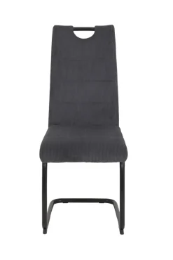 QUARTIER Stuhl NEREA Webstoff Cord anthrazit/Schwinggestell schwarz