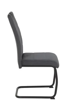 QUARTIER Stuhl NEREA Webstoff Cord anthrazit/Schwinggestell schwarz