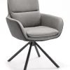 QUARTIER Stuhl NOVALEE Stoffmix Mikrofaser anthrazit/Leder grau