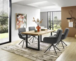 QUARTIER Stuhl NOVALEE Stoffmix Mikrofaser anthrazit/Leder grau