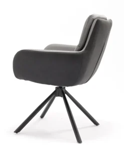 QUARTIER Stuhl NOVALEE Stoffmix Mikrofaser anthrazit/Leder grau