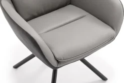 QUARTIER Stuhl NOVALEE Stoffmix Mikrofaser anthrazit/Leder grau