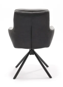 QUARTIER Stuhl NOVALEE Stoffmix Mikrofaser anthrazit/Leder grau