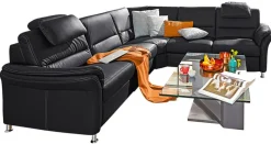 SYSTEMPOLSTER Ecksofa CROTONE R Leder Torro Anthrazit