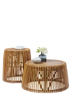 TOM TAILOR Beistelltisch 50 x 50 cm Rattan/reyceltes Teakholz natur