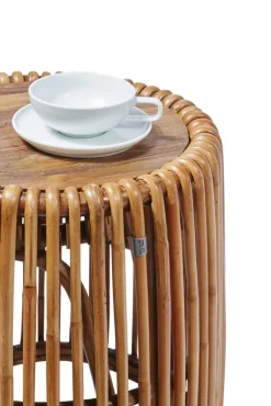 TOM TAILOR Beistelltisch 50 x 50 cm Rattan/reyceltes Teakholz natur