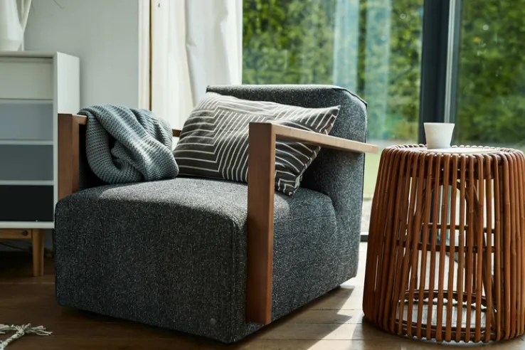 TOM TAILOR Beistelltisch 50 x 50 cm Rattan/reyceltes Teakholz natur