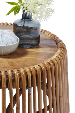 TOM TAILOR Beistelltisch 69 x 69 cm Rattan/reyceltes Teakholz natur