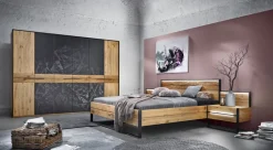 TRAUMWERKSTATT Bett STEEL 180 x 200 cm braun/ schwarz