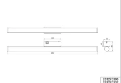 TRIO LED Badlampe MATTIMO 80 cm chromfarbig