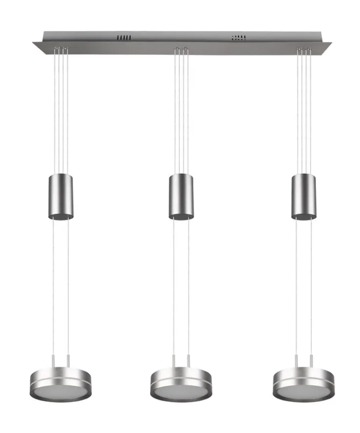 TRIO LED Balkenpendel FRANKLIN 3-flg nickelfarbig