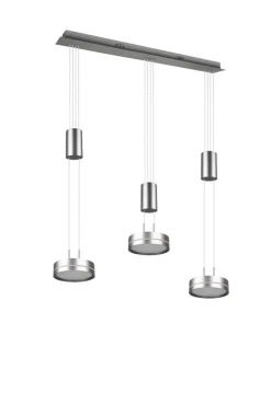 TRIO LED Balkenpendel FRANKLIN 3-flg nickelfarbig