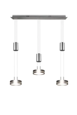 TRIO LED Balkenpendel FRANKLIN 3-flg nickelfarbig