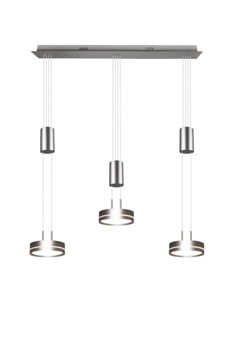 TRIO LED Balkenpendel FRANKLIN 3-flg nickelfarbig
