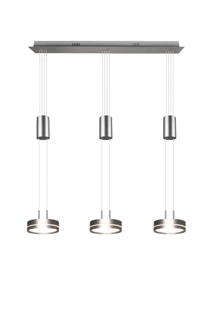 TRIO LED Balkenpendel FRANKLIN 3-flg nickelfarbig