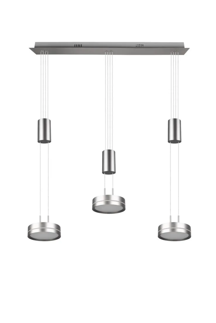 TRIO LED Balkenpendel FRANKLIN 3-flg nickelfarbig