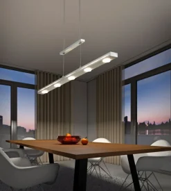 TRIO LED Balkenpendel Lacal nickelfarbig