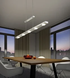 TRIO LED Balkenpendel Lacal nickelfarbig